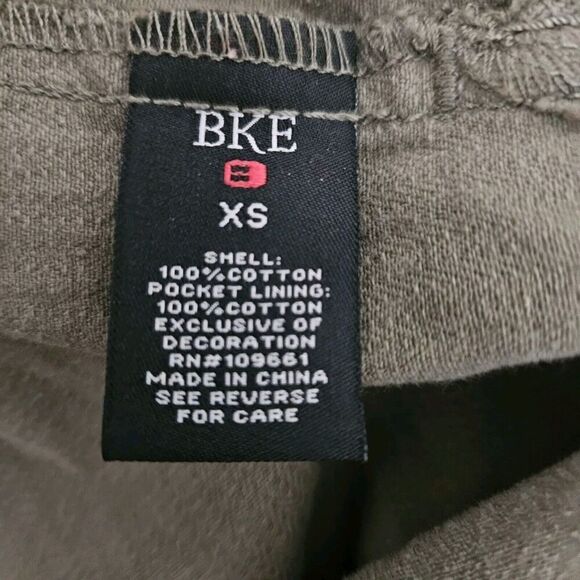 BKE Button Up Shirt Jacket Women's XS Embellished Relaxed Fit Military Combat - Picture 10 of 11